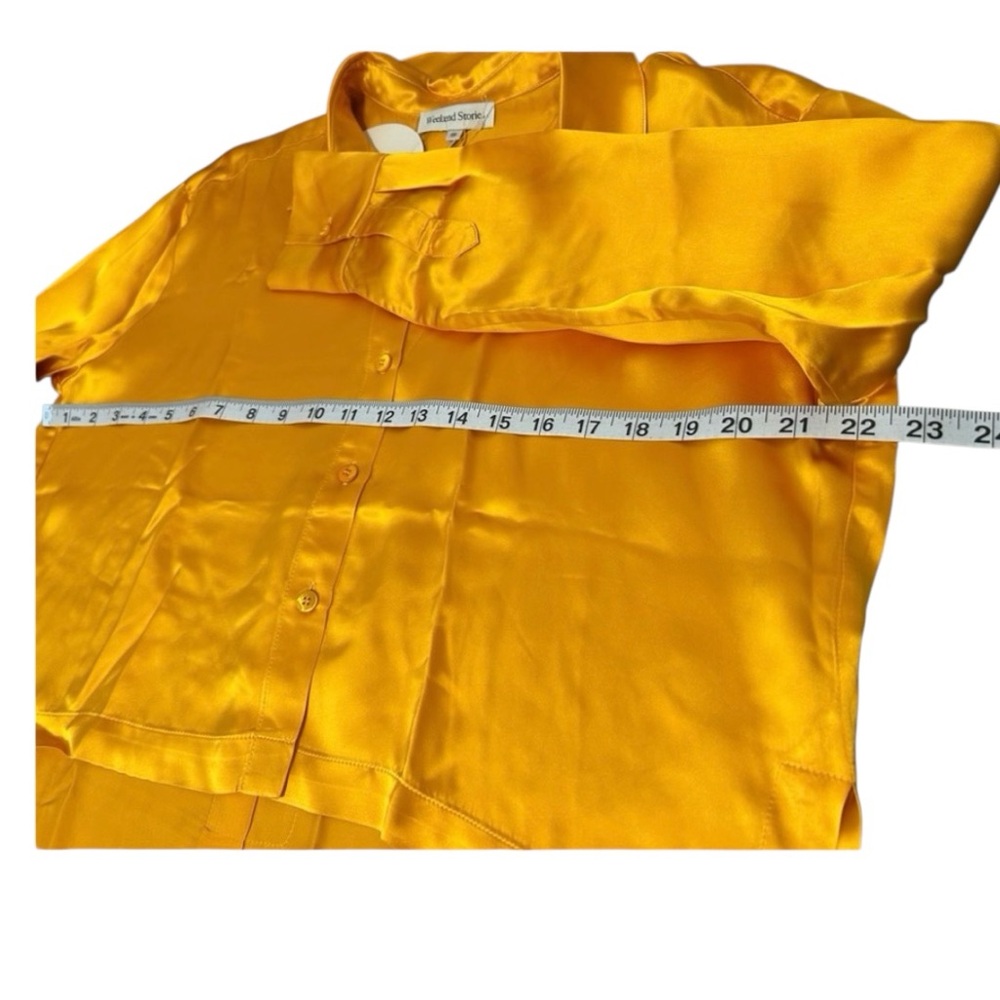NWT Weekend Stories Celestina Shirt in Melon - Picture 6 of 10